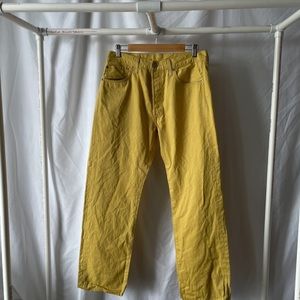 Levi’s 501 Button Fly Yellow Denim Pants